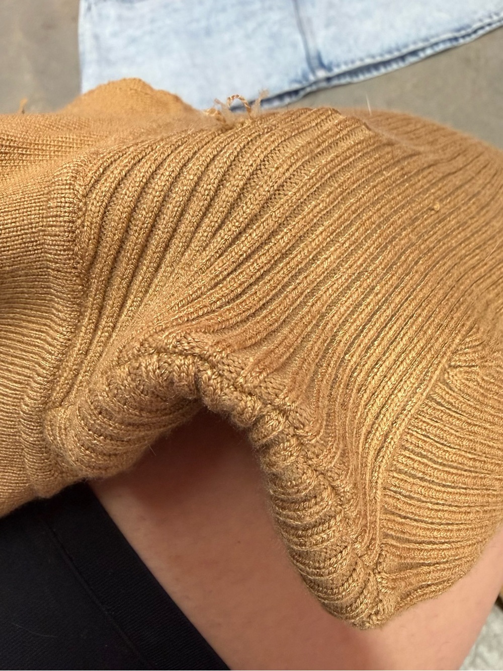 Anthropologie Camel Ribbed Button-Front Long Sleeve - Picture 5 of 6